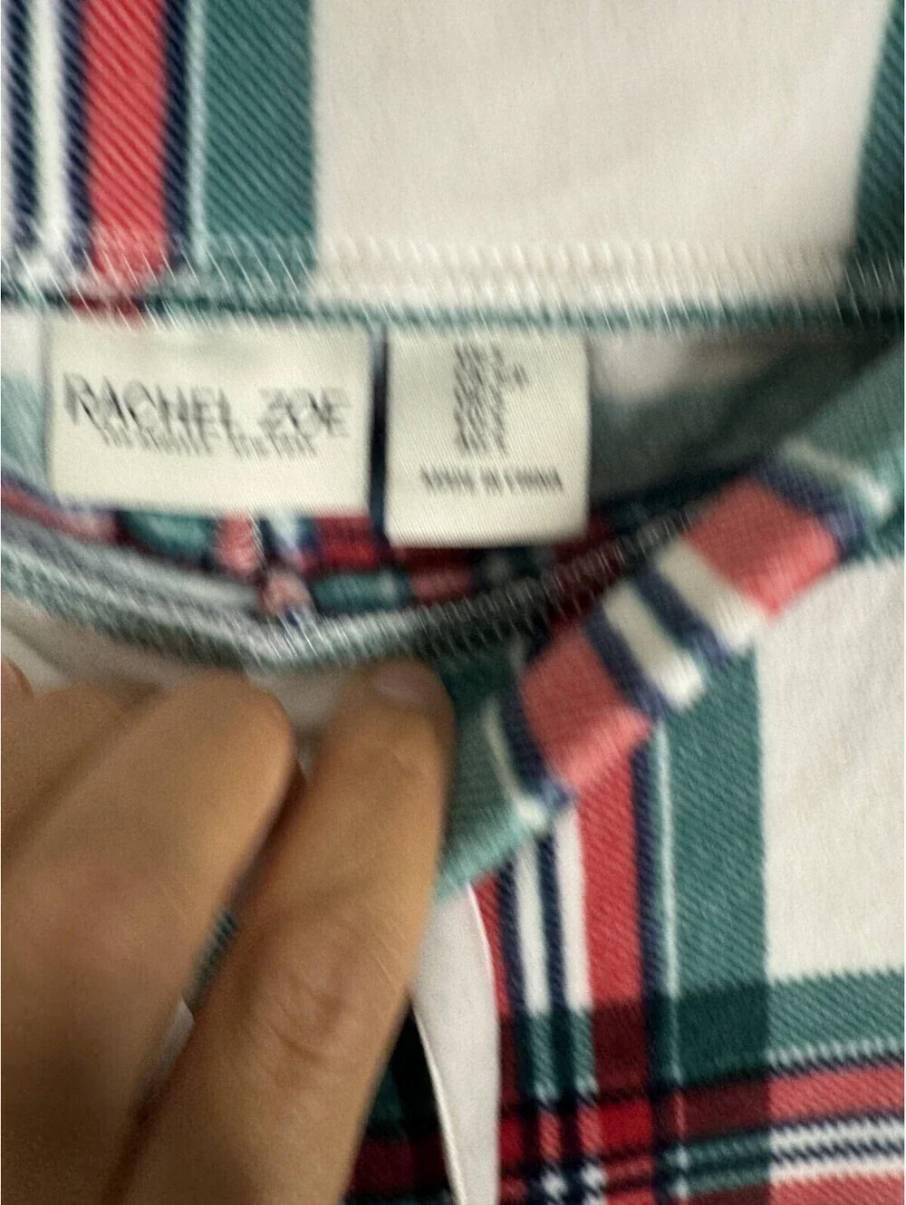 Rachel Zoe Pajama Pants Men S Small White Plaid Drawstring Sleepwear Skinny
